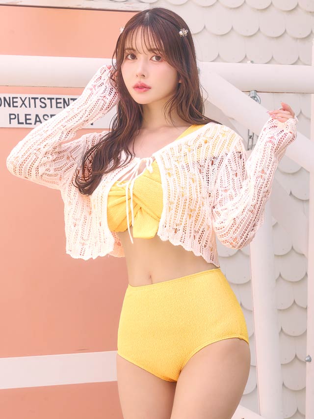 [2点SET]ツイストワンショルダーバンドゥビキニ/水着【dazzy beach/2025ビキニ】