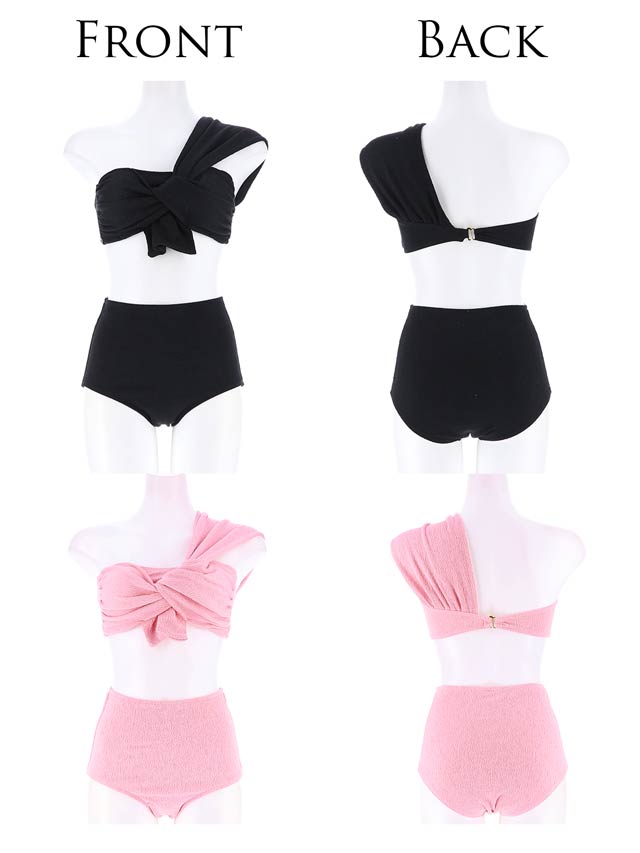 [2点SET]ツイストワンショルダーバンドゥビキニ/水着【dazzy beach/2025ビキニ】