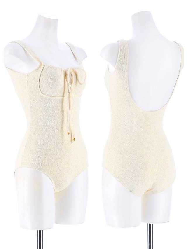 ワンカラーリボンバックカットワンピース/水着【dazzy beach/2025ビキニ】