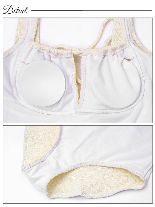 ワンカラーリボンバックカットワンピース/水着【dazzy beach/2025ビキニ】