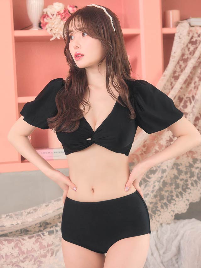 [3点SET]ツイストフレア半袖2wayビキニ/水着【dazzy beach/2025ビキニ】