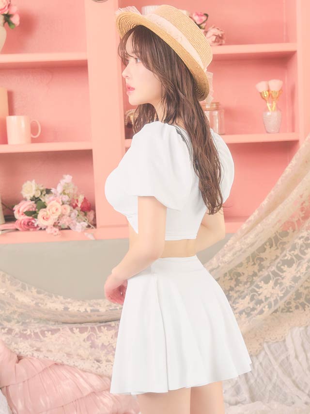 [3点SET]ツイストフレア半袖2wayビキニ/水着【dazzy beach/2025ビキニ】