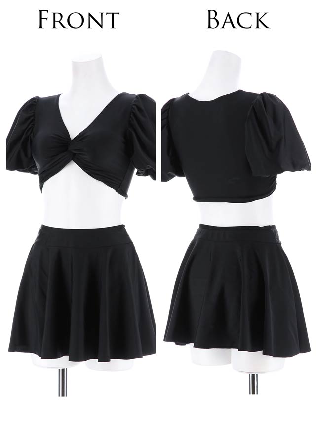 [3点SET]ツイストフレア半袖2wayビキニ/水着【dazzy beach/2025ビキニ】