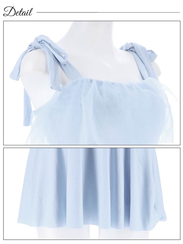 パステルシアーフレアリボンショルダーワンピース/水着【dazzy beach/2025ビキニ】