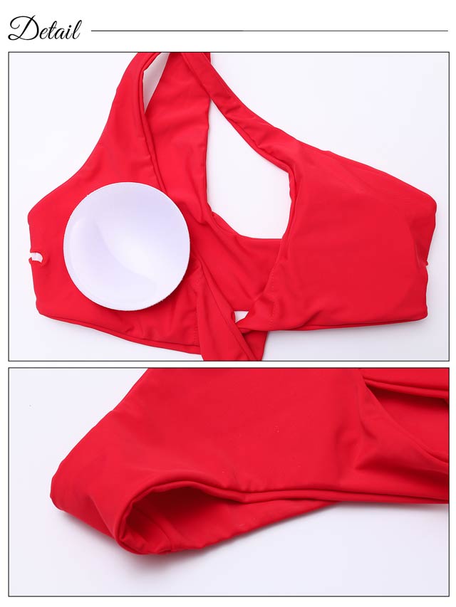 [2点SET]ワンショルダークロスバックリボンビキニ/水着【dazzy beach/2025ビキニ】