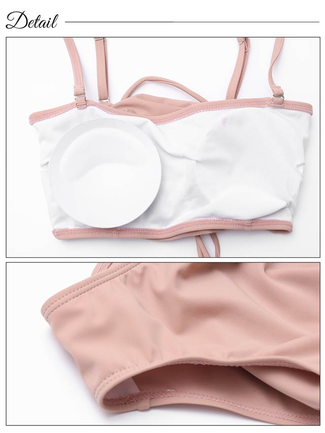 [2点SET]シャーリングバックレースアップビキニ/水着【dazzy beach/2025ビキニ】