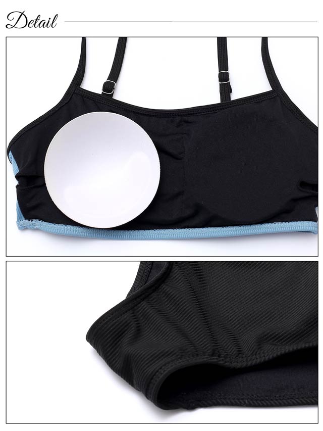 [2点SET]シンプルバイカラーリブビキニ/水着【dazzy beach/2025ビキニ】