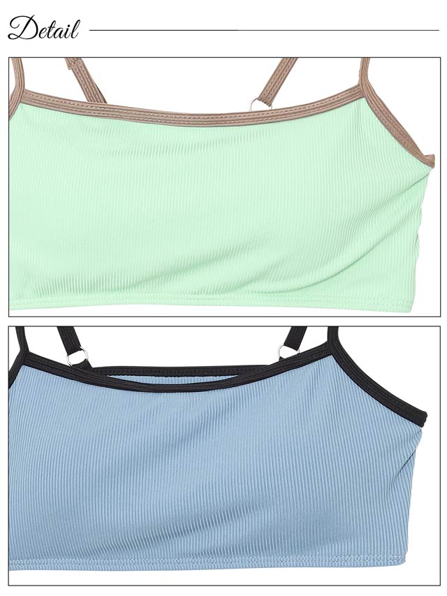 [2点SET]シンプルバイカラーリブビキニ/水着【dazzy beach/2025ビキニ】