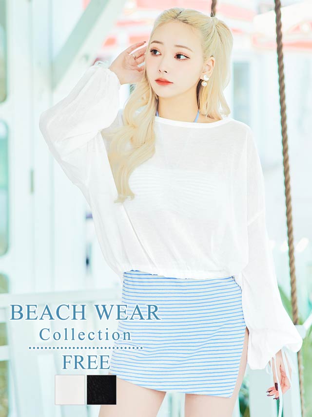 バックカット長袖シアートップス【dazzy beach/2025ビキニ】