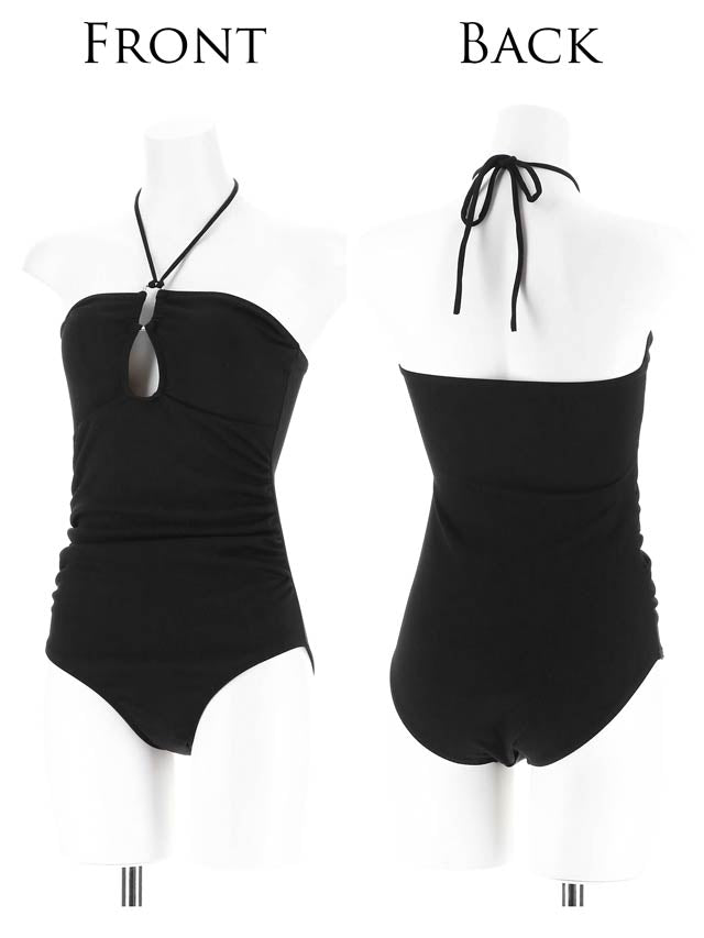 ギャザーUカットホルターネックワンピース/水着【dazzy beach/2025ビキニ】