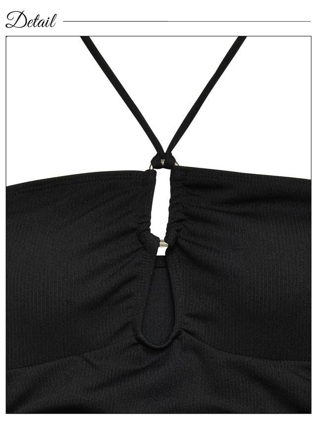 ギャザーUカットホルターネックワンピース/水着【dazzy beach/2025ビキニ】