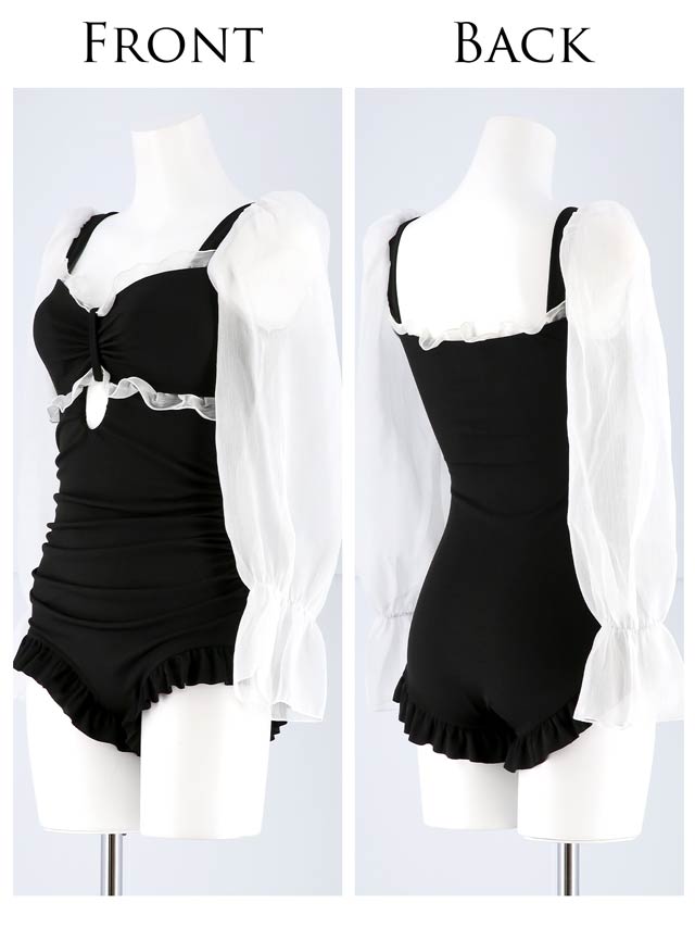 アースリーブカットアウトフリルワンピース/水着【dazzy beach/2025ビキニ】