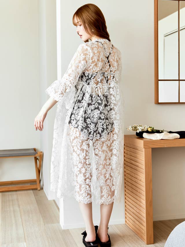 シースルーレースロングカーディガン【dazzy beach/2025ビキニ】