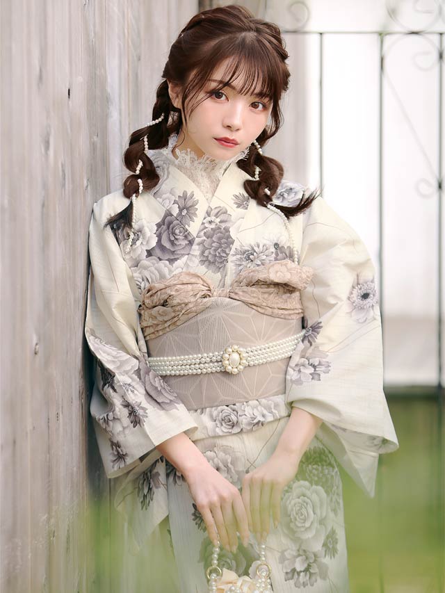 [3点SET]アンティーク薔薇柄浴衣【YUKATA by dazzy 2025】