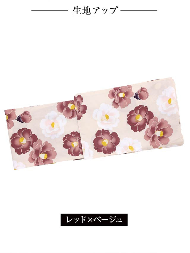 [3点SET]フェミニン椿柄浴衣【YUKATA by dazzy 2025】