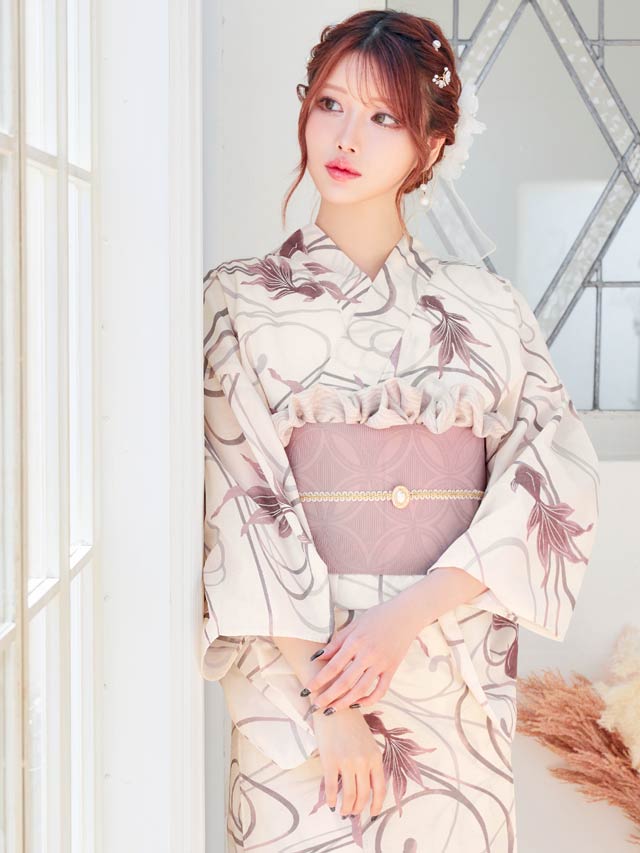 [3点SET]ナチュラルダスティー金魚柄浴衣【YUKATA by dazzy 2025】