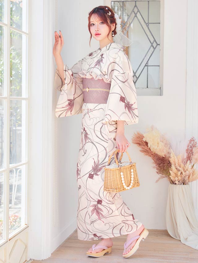 [3点SET]ナチュラルダスティー金魚柄浴衣【YUKATA by dazzy 2025】