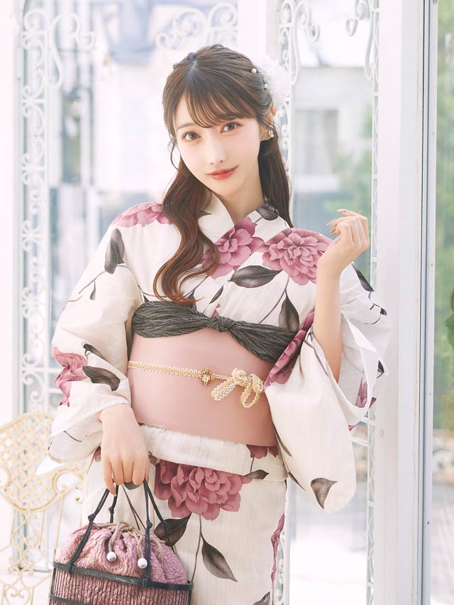 [3点SET]レトロガーリーピオニー浴衣【YUKATA by dazzy 2025】