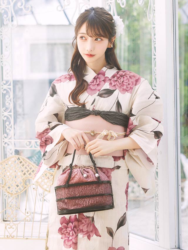 [3点SET]レトロガーリーピオニー浴衣【YUKATA by dazzy 2025】