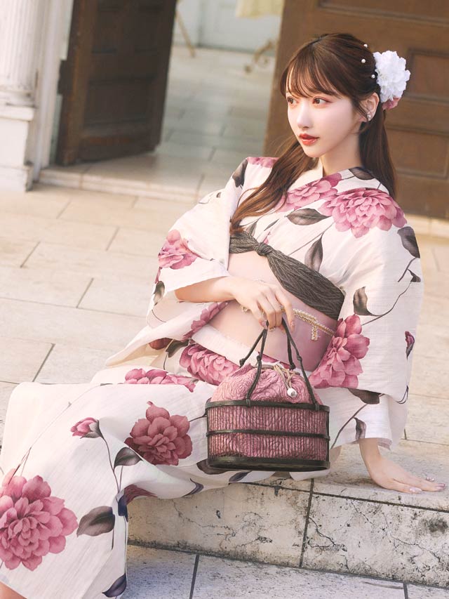 [3点SET]レトロガーリーピオニー浴衣【YUKATA by dazzy 2025】