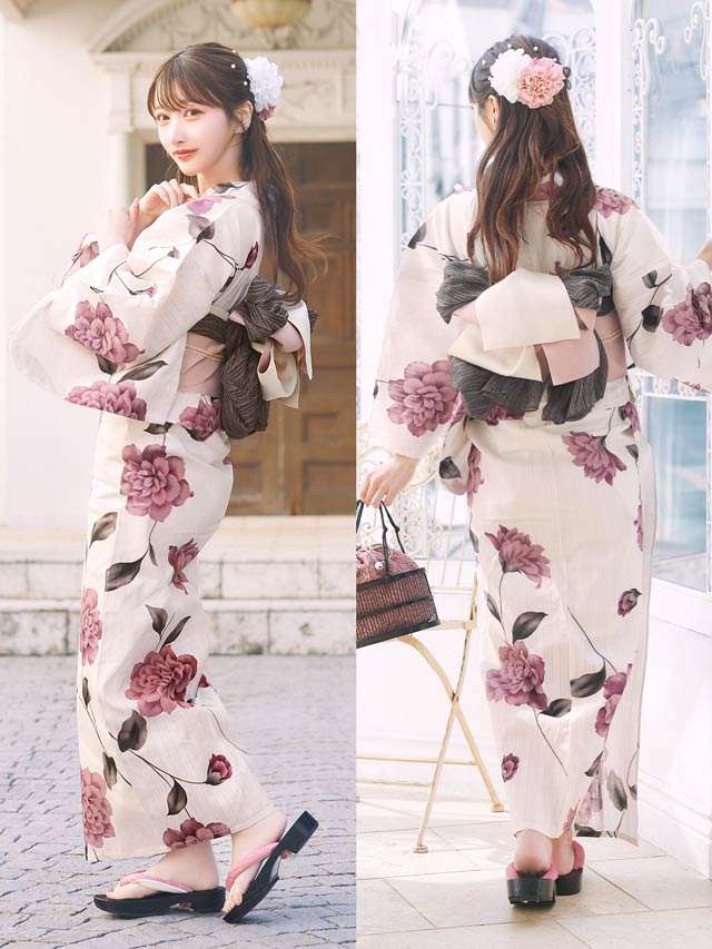 [3点SET]レトロガーリーピオニー浴衣【YUKATA by dazzy 2025】