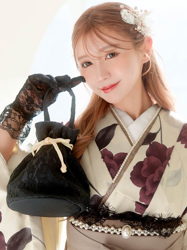 レトロモダン巾着バッグ