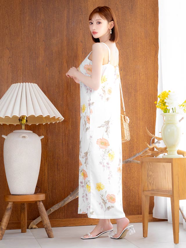 [ワンピース浴衣] 白地×パステルポピー柄浴衣[4点SET]【YUKATA by dazzy 2025】