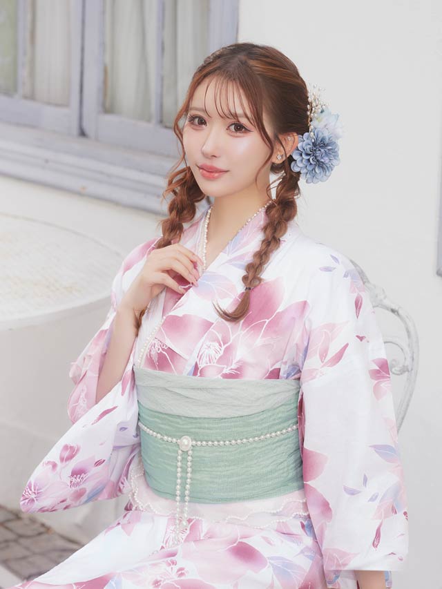 [3点SET]ニュアンス水彩薔薇柄浴衣【YUKATA by dazzy 2025】