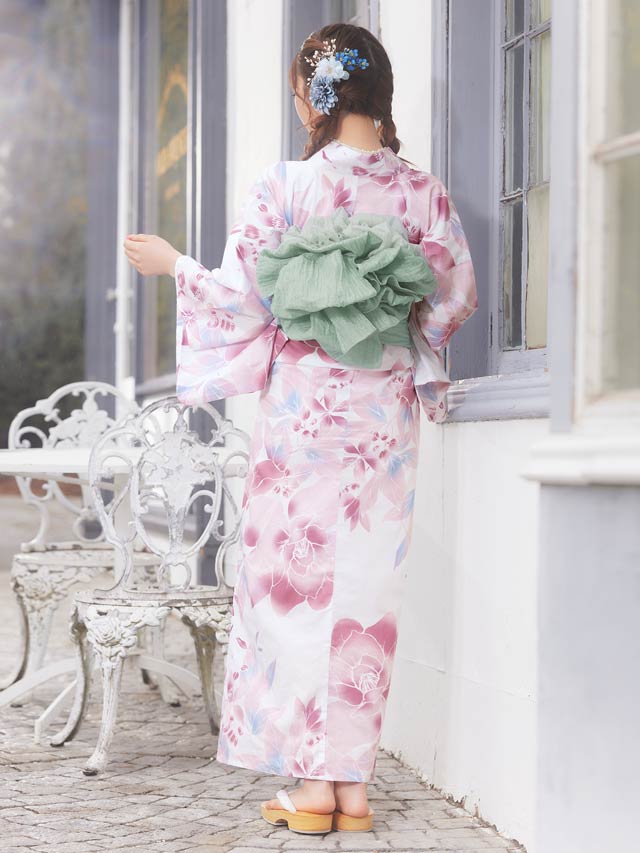[3点SET]ニュアンス水彩薔薇柄浴衣【YUKATA by dazzy 2025】