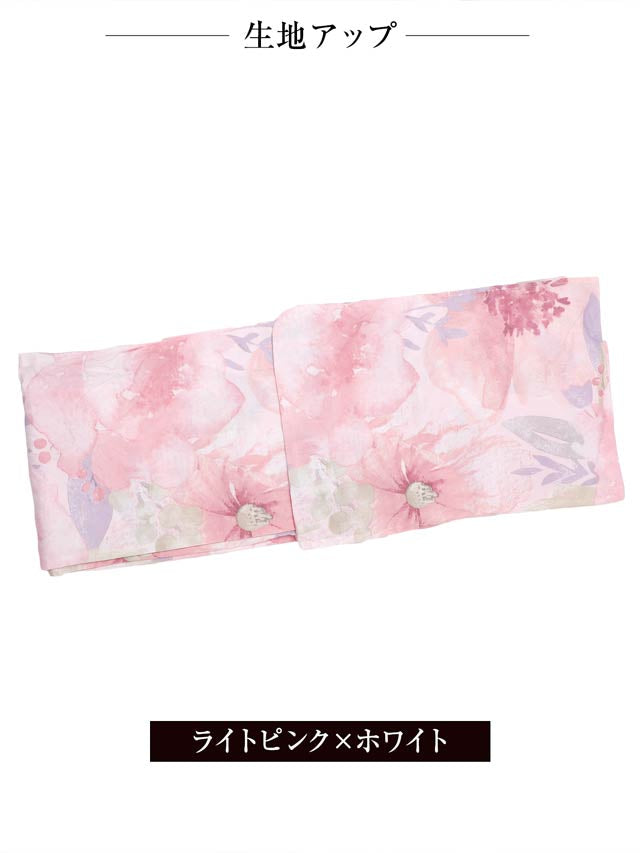 [3点SET]フェミニン水彩牡丹柄浴衣【YUKATA by dazzy 2025】