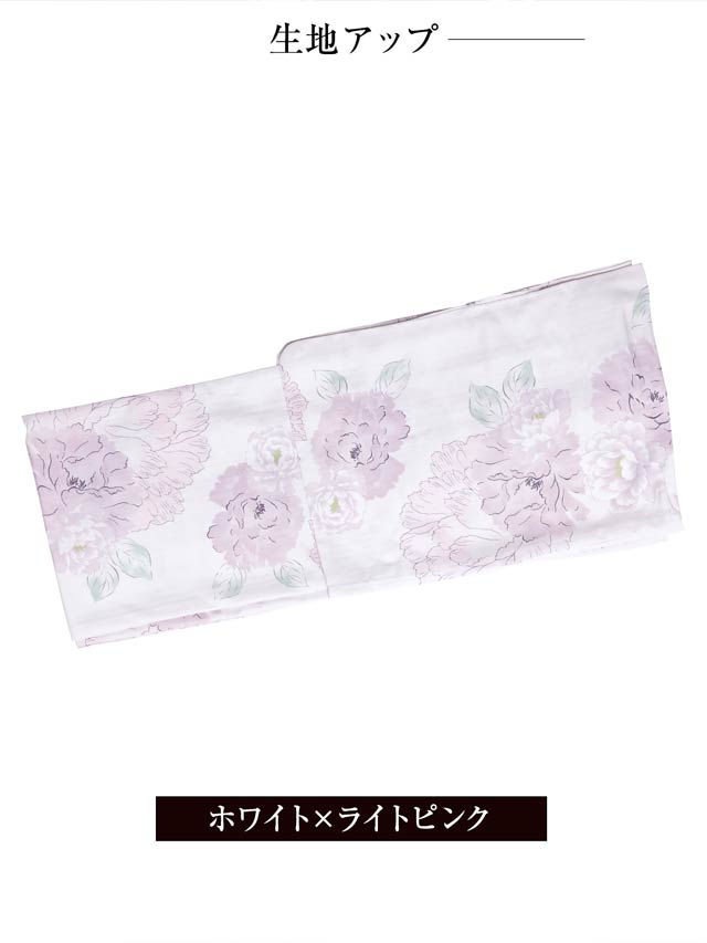 [3点SET]パステル線画八重咲薔薇柄浴衣【YUKATA by dazzy 2025】