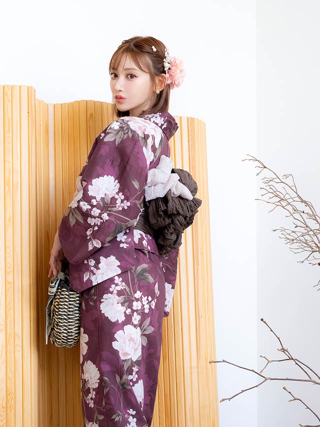 [3点SET]クラシカル薔薇柄浴衣【YUKATA by dazzy 2025】