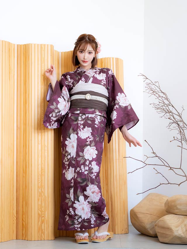 [3点SET]クラシカル薔薇柄浴衣【YUKATA by dazzy 2025】