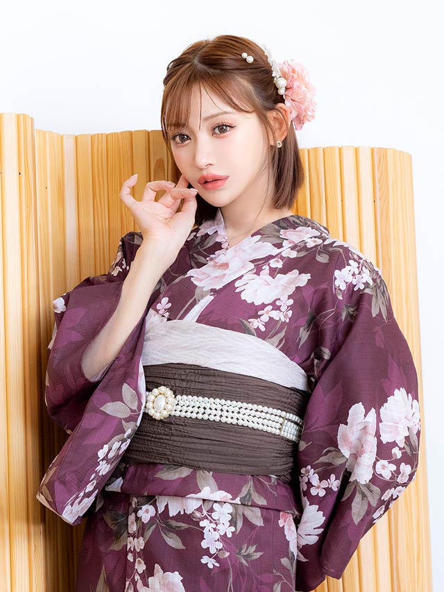 [3点SET]クラシカル薔薇柄浴衣【YUKATA by dazzy 2025】