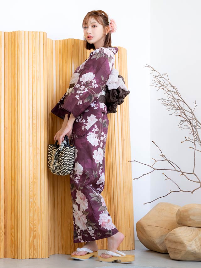 [3点SET]クラシカル薔薇柄浴衣【YUKATA by dazzy 2025】