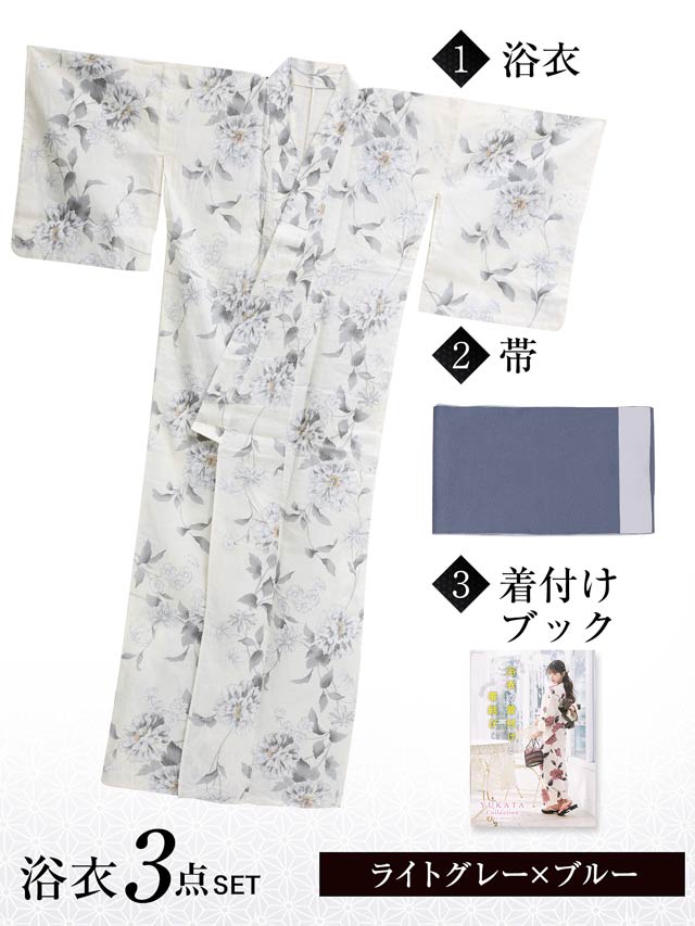 [3点SET]古典天竺牡丹柄浴衣【YUKATA by dazzy 2025】