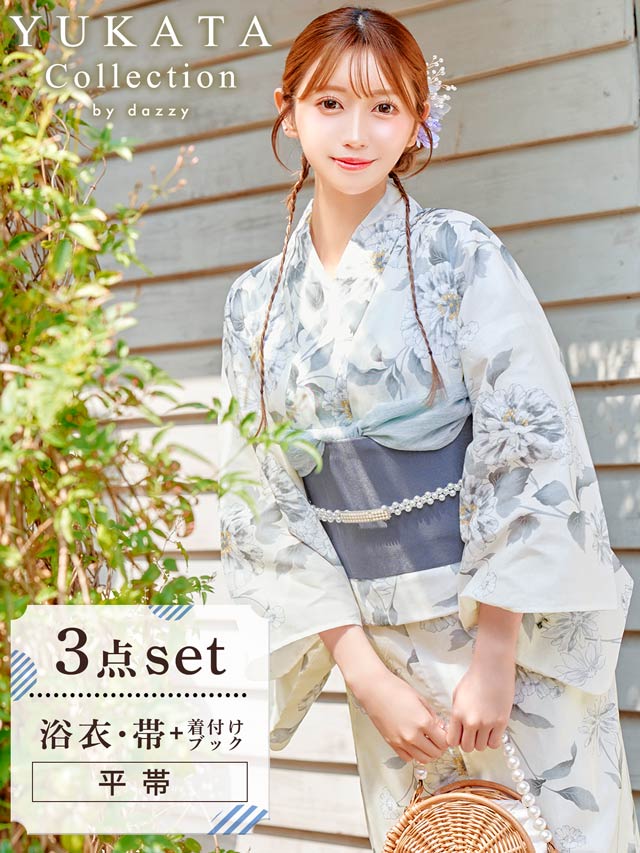[3点SET]古典天竺牡丹柄浴衣【YUKATA by dazzy 2025】