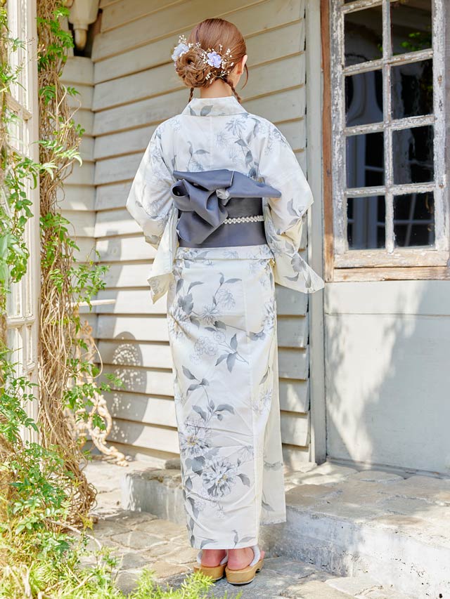 [3点SET]古典天竺牡丹柄浴衣【YUKATA by dazzy 2025】