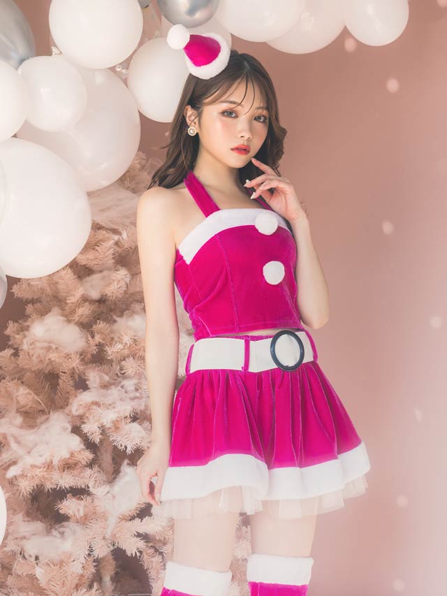 [6点SET]ネコ耳ポンチョ＆ミニスカートセット[2022サンタ/コスプレ]