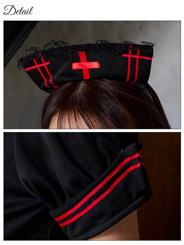 《ハロウィン早得★送料無料》9/8新作![4点SET]セクシーナース風コスチューム[伊藤桃々着用]【2025ハロウィン/コスプレ】