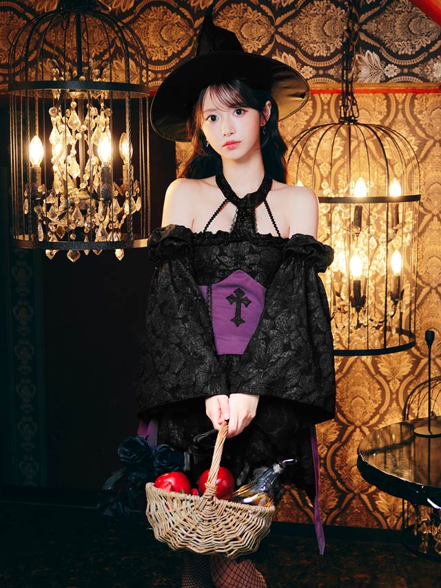 10/3新作![4点SET]ゴシック魔女コスチューム【2025ハロウィン/コスプレ】