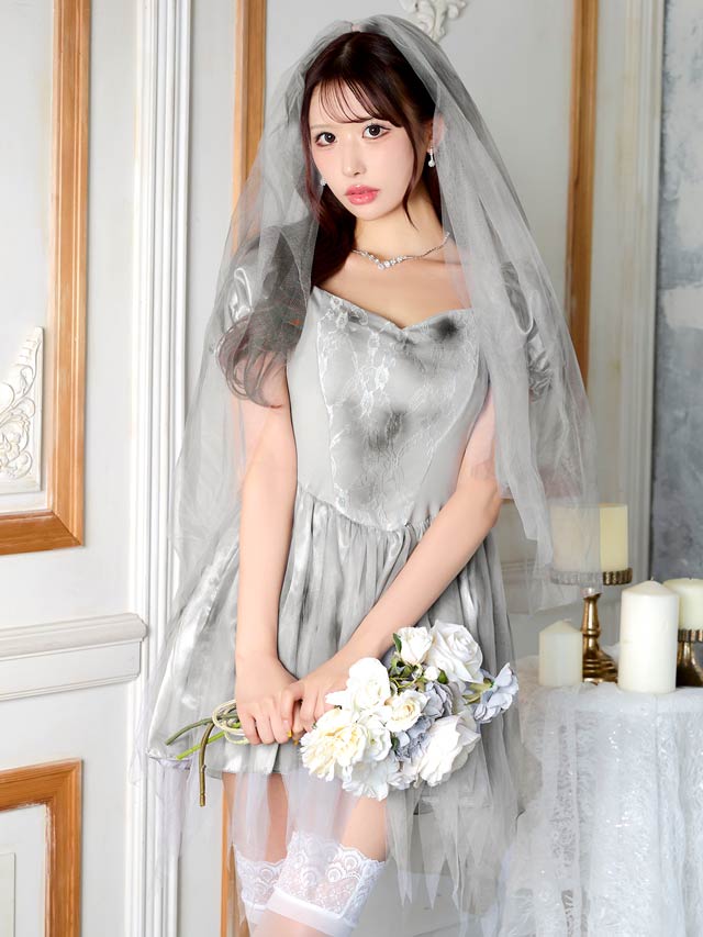 10/3新作![2点SET]花嫁ゾンビコスチューム[伊藤桃々着用]【2025ハロウィン/コスプレ】