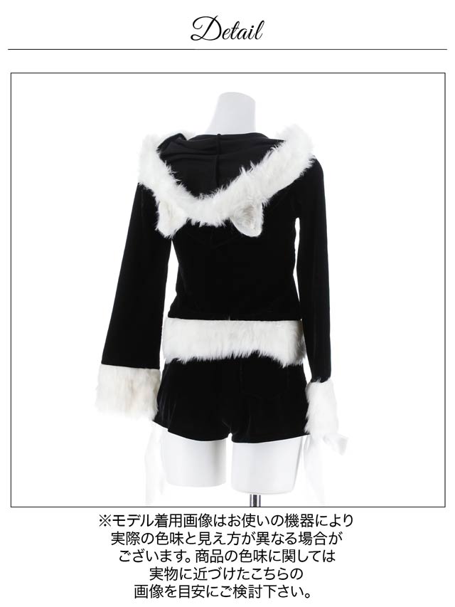 [3点セット]ネコ耳トップス＆ショートパンツセット【2025サンタ/コスプレ】