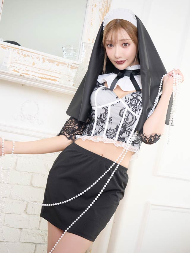 《ハロウィン早得★送料無料》【５点SET】えちえちシスターコスチューム【2025ハロウィン/コスプレ】