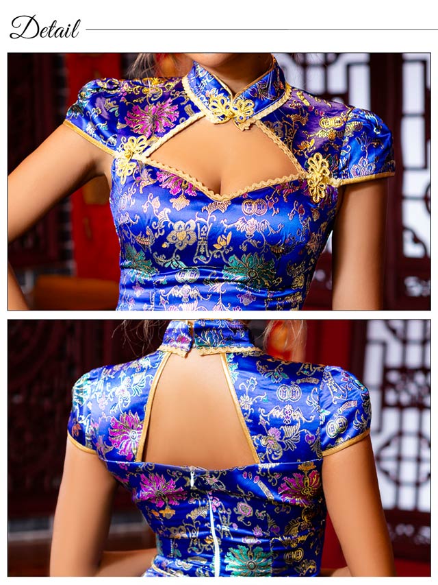 《ハロウィン早得★送料無料》【3点SET】ロングチャイナドレスコスチューム【2025ハロウィン/コスプレ】