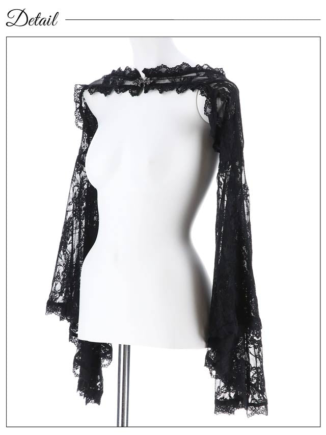 《ハロウィン早得★送料無料》オフショルフレア袖レースボレロ【2025ハロウィン/小物】