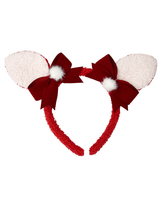 11/5新作!ファーリボンバンビ耳カチューシャ【2025サンタ/コスプレ】