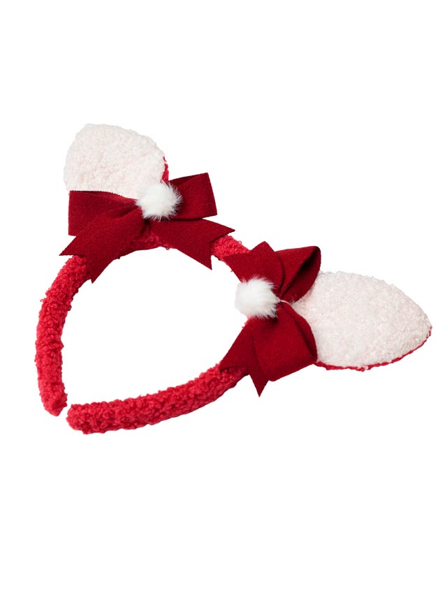 11/5新作!ファーリボンバンビ耳カチューシャ【2025サンタ/コスプレ】