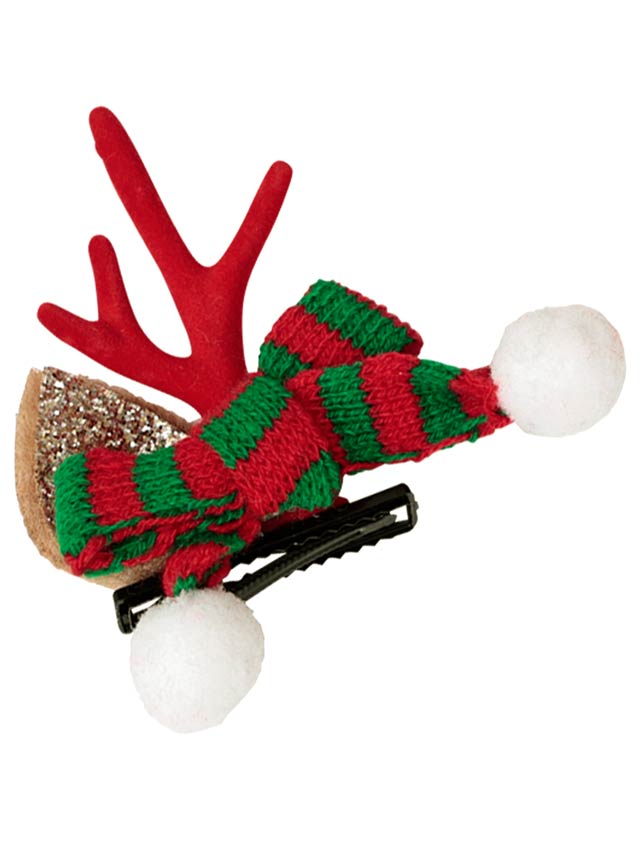 11/5新作!マフラートナカイ耳ヘアクリップ【2025サンタ/コスプレ】