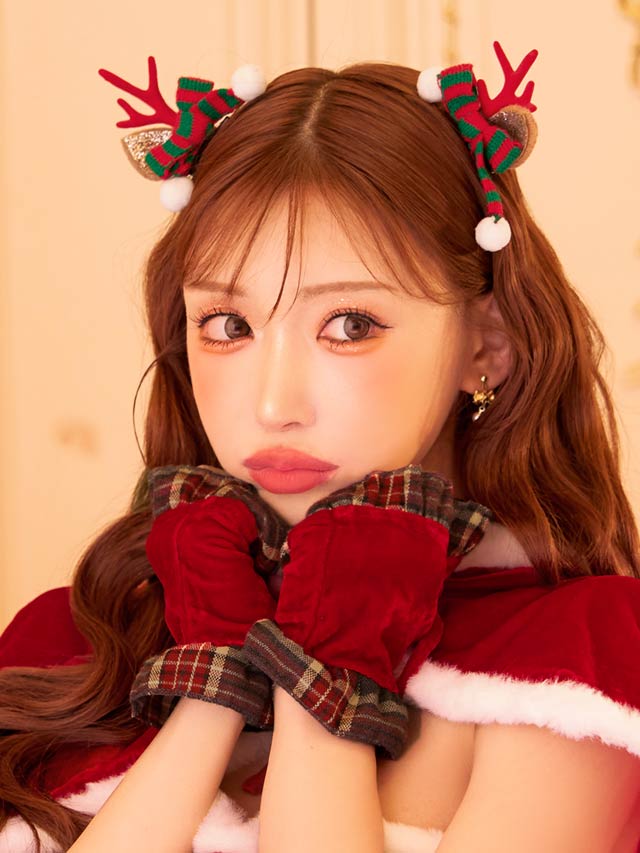 11/5新作!マフラートナカイ耳ヘアクリップ【2025サンタ/コスプレ】